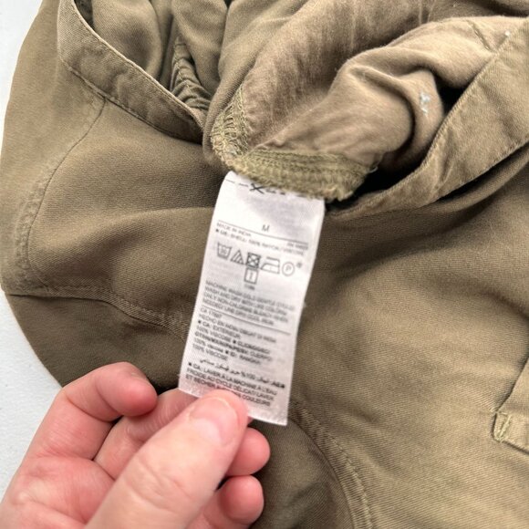 Old Navy Frosted Olive Utility Jumpsuit Pockets M Long Sleeve Drawstring Waist - Picture 9 of 11